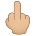 🖕🏼 middle finger: medium-light skin tone display on JoyPixels